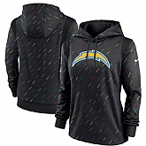 Women's Los Angeles Chargers Nike Anthracite 2021 NFL Crucial Catch Therma Pullover Hoodie